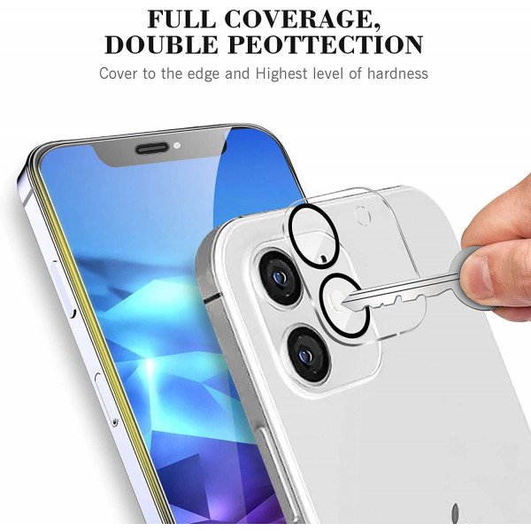 Wholesale Camera Lens HD Tempered Glass Protector for iPhone 12 [6.1] Only (Transparent Clear)